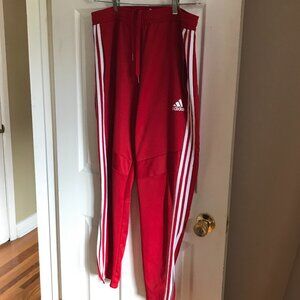 Adidas Track Pants Red/White Size LG
